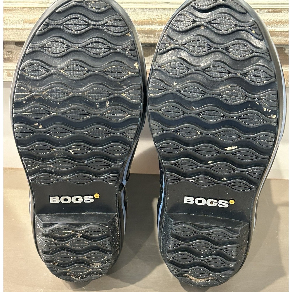 BOGS Navy Blue Plimsoll Mid Calf Floral Neo-Tec Waterproof Insulated Boots Sz 8 - Picture 10 of 10